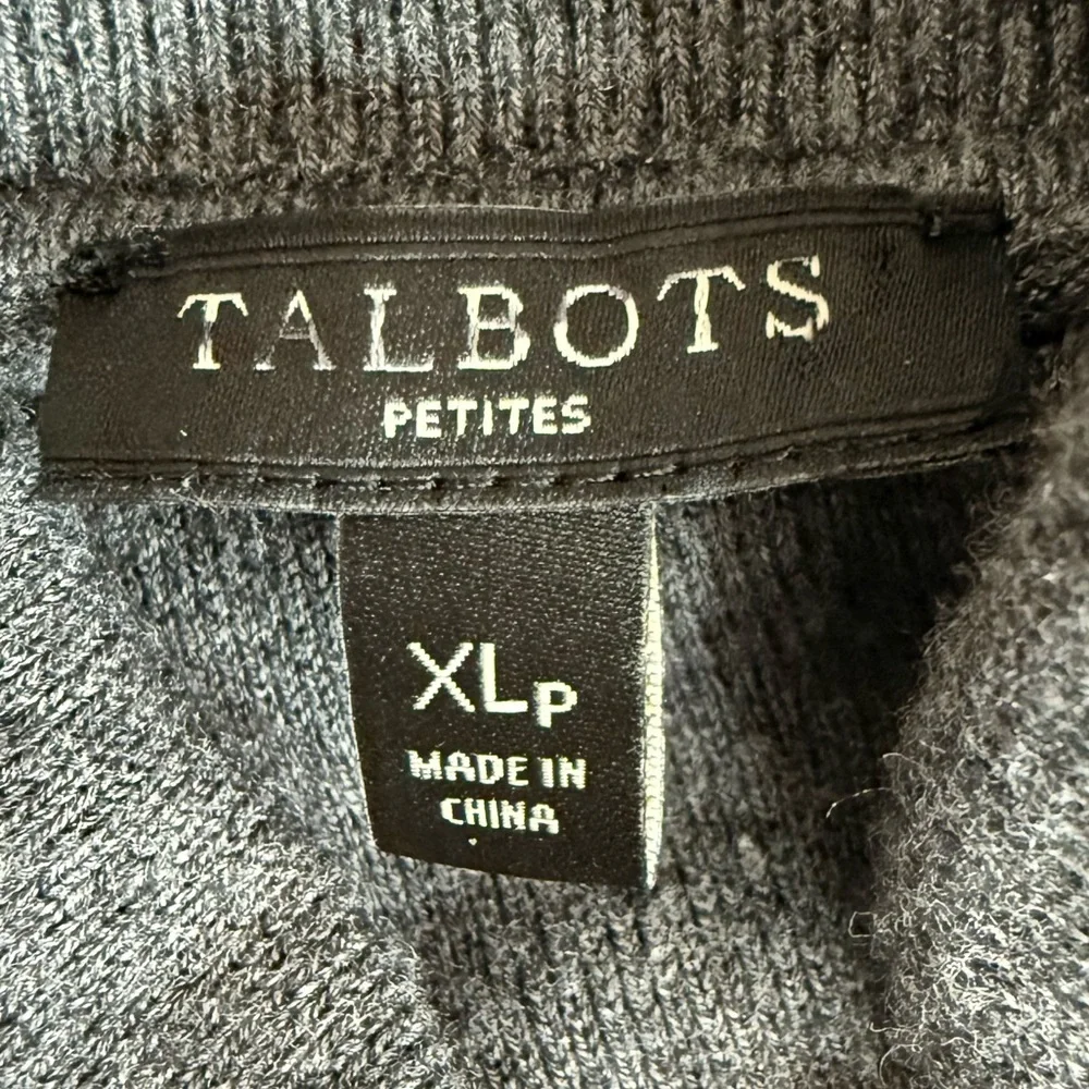 Talbots Petite Charcoal Gray Cotton Modal Turtleneck Sweater XLP